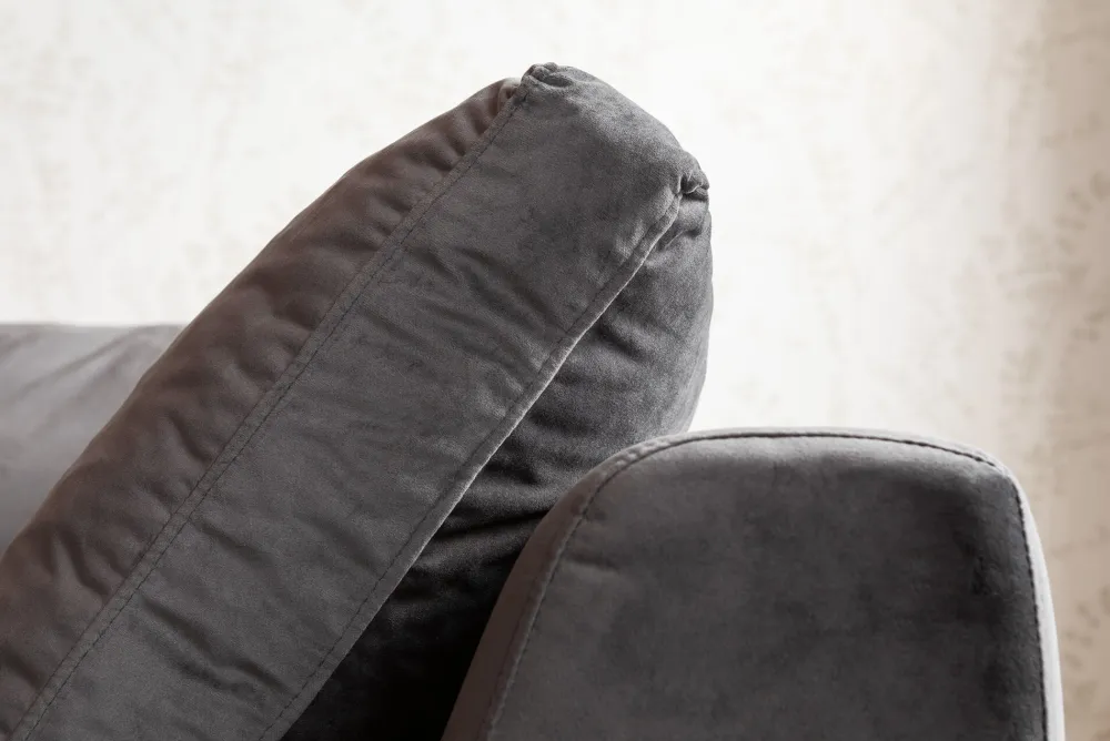 KARE Ecksofa Gianni Velvet Grau Links Schwarz Discount