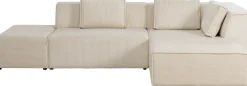 KARE Ecksofa Infinity Ottomane Cord Creme Rechts Sale