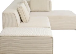 KARE Ecksofa Infinity Ottomane Cord Creme Rechts Sale