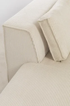 KARE Ecksofa Infinity Ottomane Cord Creme Links