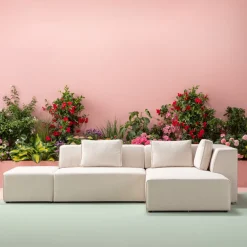 KARE Ecksofa Infinity Ottomane Creme Rechts Clearance
