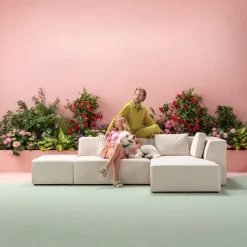 KARE Ecksofa Infinity Ottomane Creme Links Discount