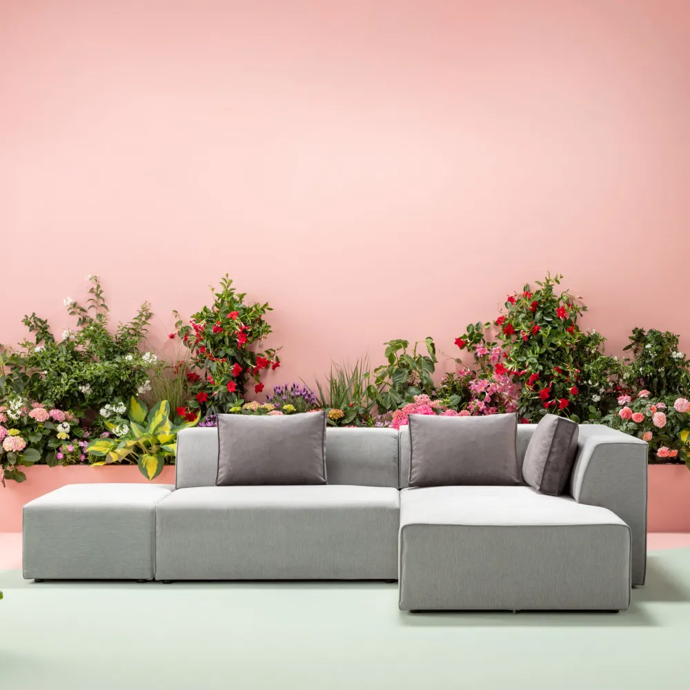 KARE Ecksofa Infinity Ottomane Grau Rechts