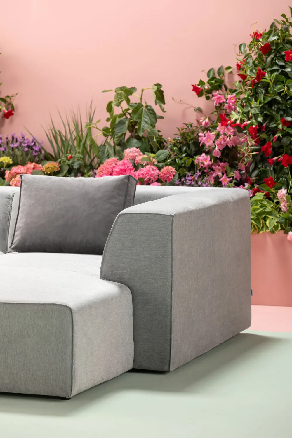 KARE Ecksofa Infinity Ottomane Grau Rechts