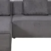 KARE Ecksofa Infinity Ottomane Cord Grau Links Outlet