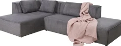 KARE Ecksofa Infinity Ottomane Cord Grau Links Outlet