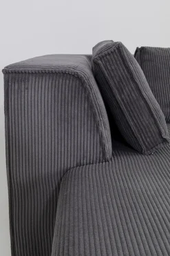 KARE Ecksofa Infinity Ottomane Cord Grau Links Outlet