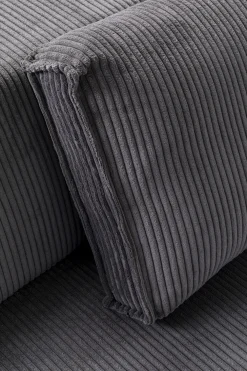 KARE Ecksofa Infinity Ottomane Cord Grau Links Outlet