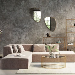 KARE Ecksofa Infinity Velvet Taupe Links Hot