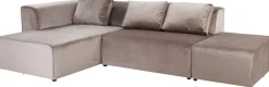 KARE Ecksofa Infinity Velvet Taupe Links Hot