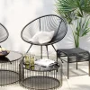 KARE Fußhocker Acapulco Mono Schwarz