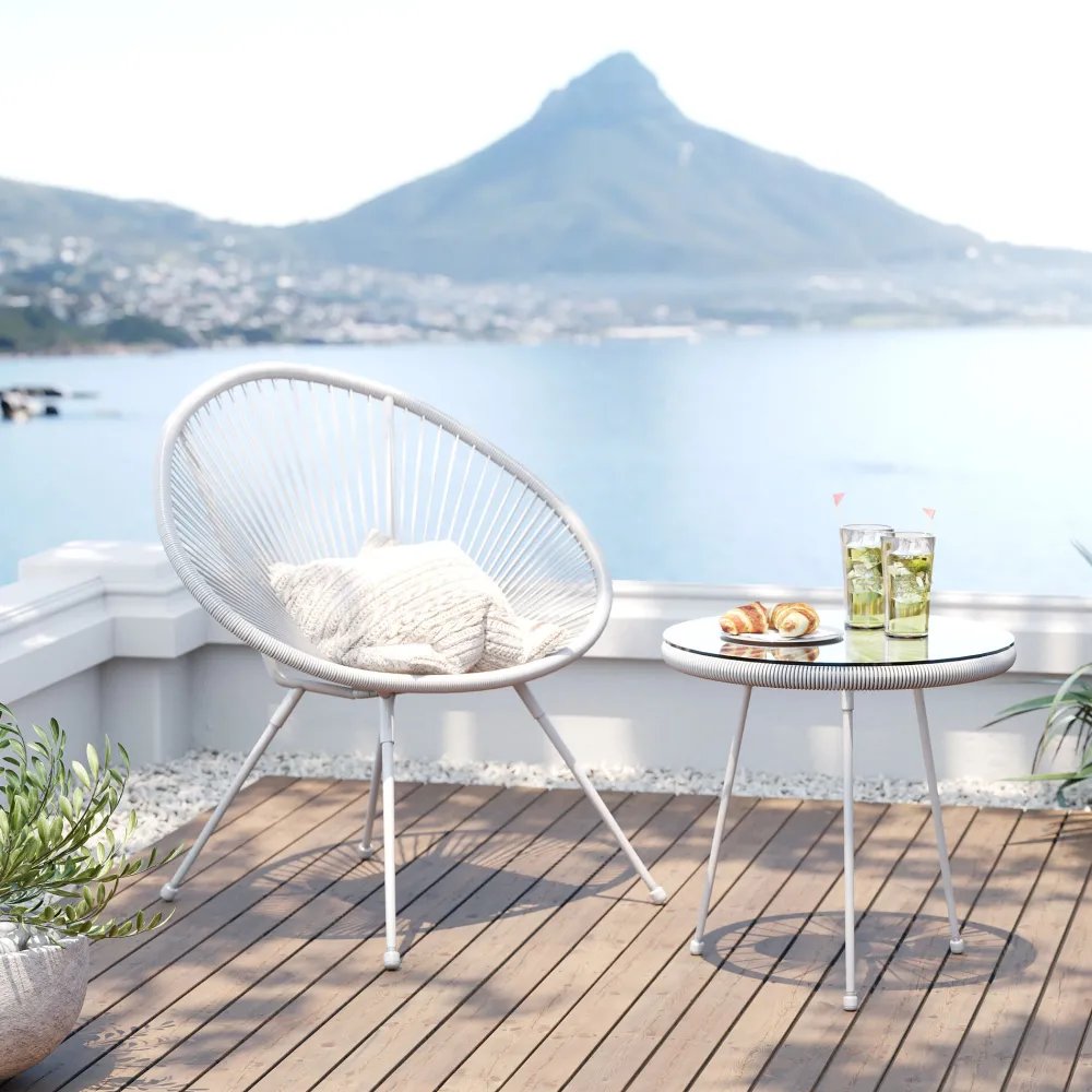 KARE Gartenset Acapulco 2tlg Weiß Hot
