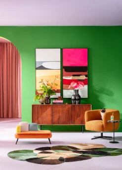 KARE Gerahmtes Bild Abstract Shapes Orange 73x143cm Hot