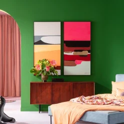 KARE Gerahmtes Bild Abstract Shapes Pink 73x143cm Discount