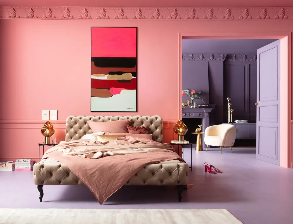 KARE Gerahmtes Bild Abstract Shapes Pink 73x143cm Discount