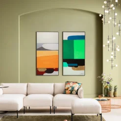 KARE Gerahmtes Bild Abstract Shapes Grün 73x143cm Best