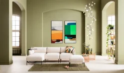 KARE Gerahmtes Bild Abstract Shapes Grün 73x143cm Best
