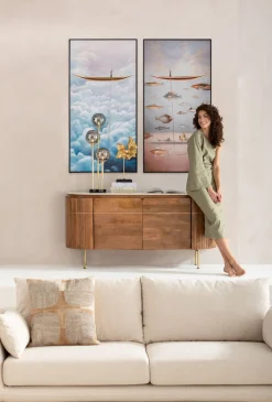 KARE Gerahmtes Bild Cloud Fisherman Boat 60x120cm Sale