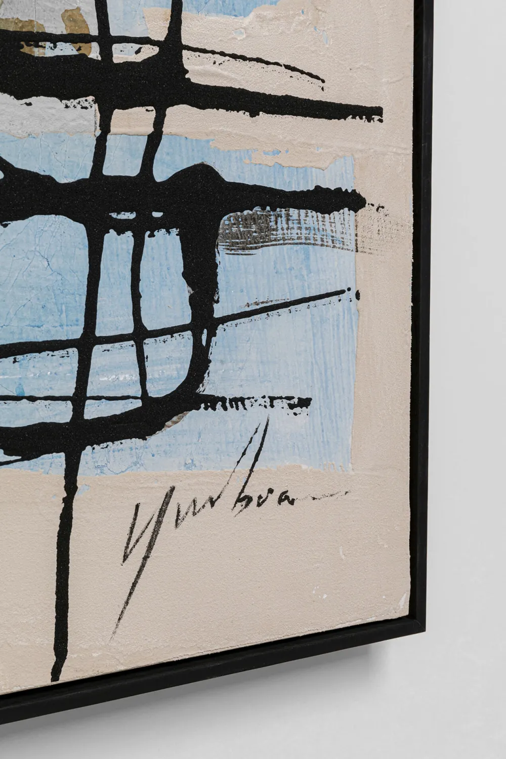 KARE Gerahmtes Bild Dust Blau 100x100cm Clearance
