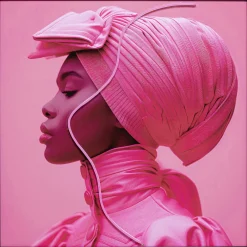 KARE Gerahmtes Bild Pink Woman LED 80x80cm Online
