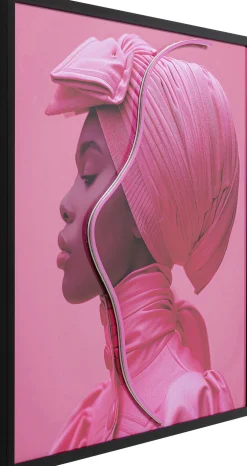KARE Gerahmtes Bild Pink Woman LED 80x80cm Online