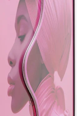 KARE Gerahmtes Bild Pink Woman LED 80x80cm Online