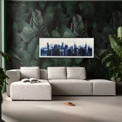 KARE Gerahmtes Bild Shadow Skyline Blue 160x60cm Online