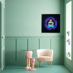KARE Glasbild Coffee LED 80x80cm New
