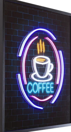 KARE Glasbild Coffee LED 80x80cm New