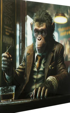 KARE Glasbild Drinking Monkey 100x100cm Online