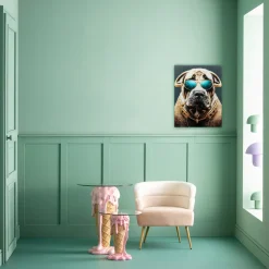 KARE Glasbild Fashion Dog 60x80cm Hot
