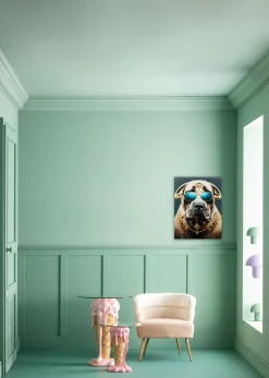 KARE Glasbild Fashion Dog 60x80cm Hot