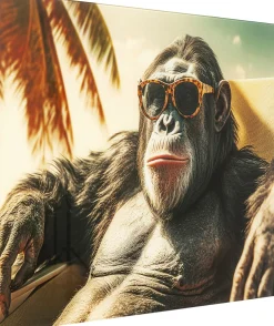 KARE Glasbild Holiday Monkey 80x60cm Best