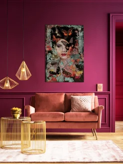 KARE Glasbild Lady Butterfly 100x150cm Online
