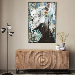 KARE Glasbild Lady Flower 100x150cm