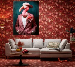 KARE Glasbild Mister Flamingo 120x160cm New