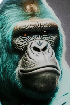 KARE Glasbild Mister Gorilla Blau 60x90cm Clearance