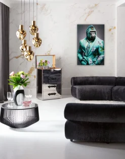 KARE Glasbild Mister Gorilla Blau 60x90cm Clearance