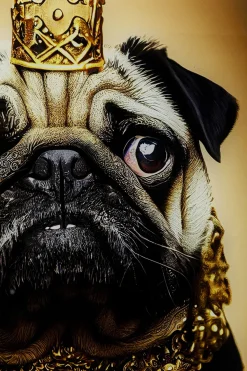 KARE Glasbild Prince Pug 40x60cm Sale