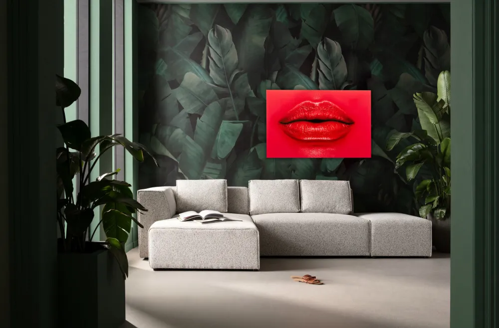 KARE Glasbild Red Lips 120x80cm Online