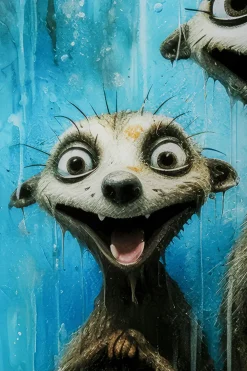 KARE Glasbild Singing Meerkats 60x80cm Clearance