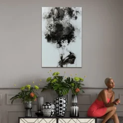 KARE Glasbild Smokey Hair 100x150cm Hot