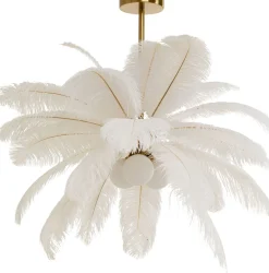 KARE Hängeleuchte Feather Palm Weiß Ø87cm Online