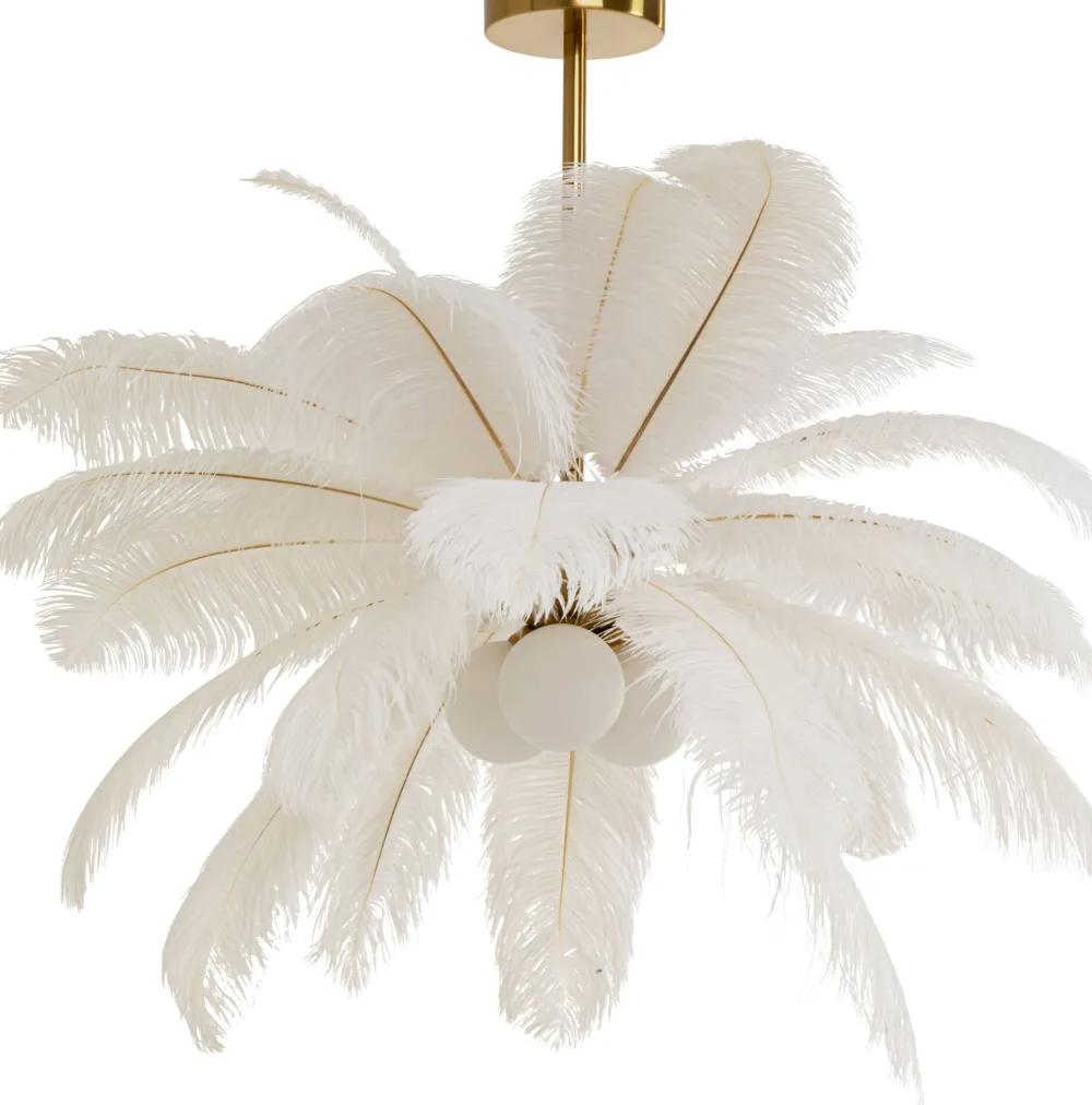 KARE Hängeleuchte Feather Palm Weiß Ø87cm Online