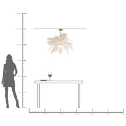 KARE Hängeleuchte Feather Palm Weiß Ø87cm Online