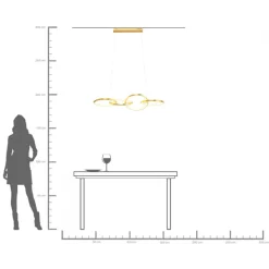 KARE Hängeleuchte Galaxy LED Gold 155cm Best