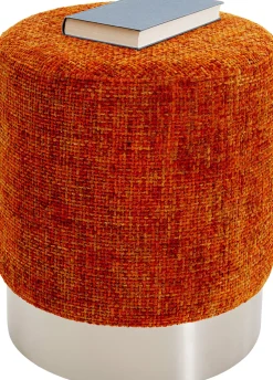 KARE Hocker Berry High Silber Orange Ø39cm