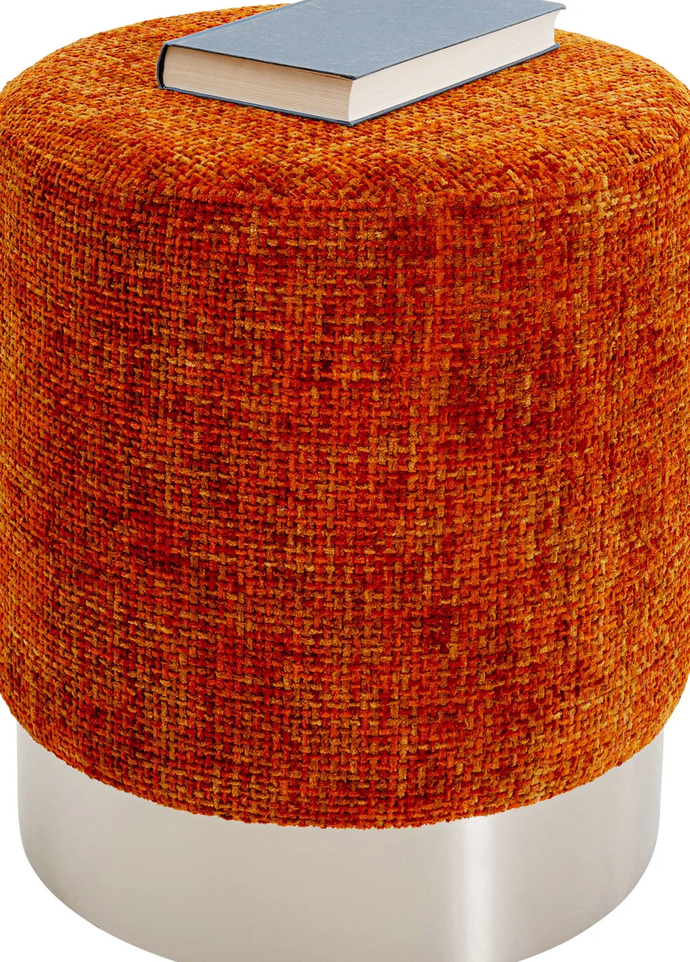 KARE Hocker Berry High Silber Orange Ø39cm