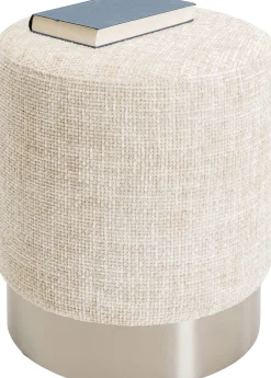 KARE Hocker Berry High Silber Beige Ø39cm Discount