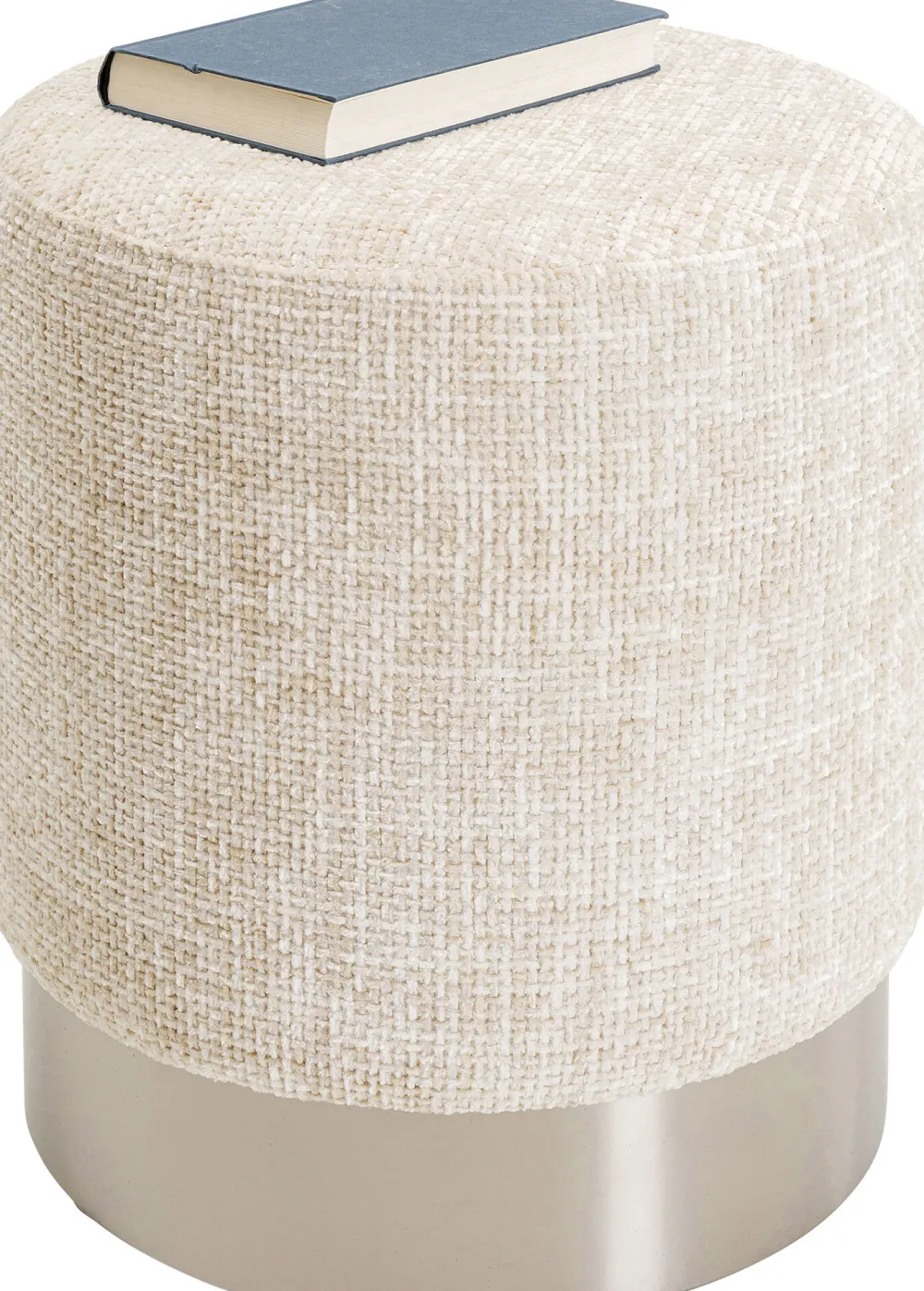 KARE Hocker Berry High Silber Beige Ø39cm Discount